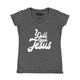 thumbnail image 1 of Shop4Ever Women's Y'all Need Jesus Slim Fit V-Neck T-Shirt Small Heather Charcoal, 1 of 5