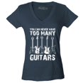 thumbnail image 1 of Shop4Ever Women's You Can Never Have Too Many Guitars Musician Guitarist Slim Fit V-Neck T-Shirt X-Small Charcoal, 1 of 5