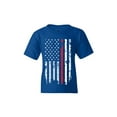 thumbnail image 1 of Shop4Ever Youth American Flag Red Line Patriotic 4th of July Graphic Youth T-Shirt, 1 of 4