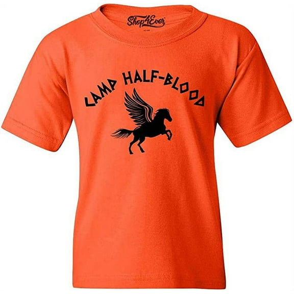 Shop4Ever Youth Camp Half Blood Graphic Youth T-Shirt Small Orange