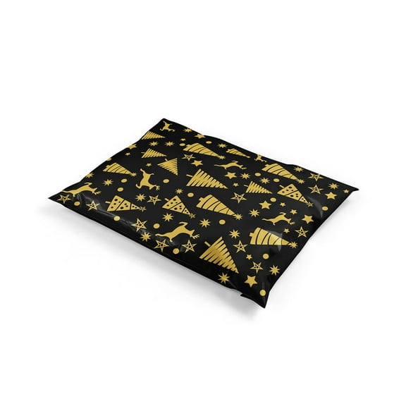 Shop4Mailers 10 x 13 Christmas Tree Black and Gold Holiday Poly Bag Mailer Envelopes 2 Mil (100 Pack, Gold Tree)