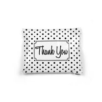 Shop4Mailers 10x13 Black and White Polka Dot Thank You Designer Poly Bag Mailer Envelopes 2 Mil (100 Pack, Black)
