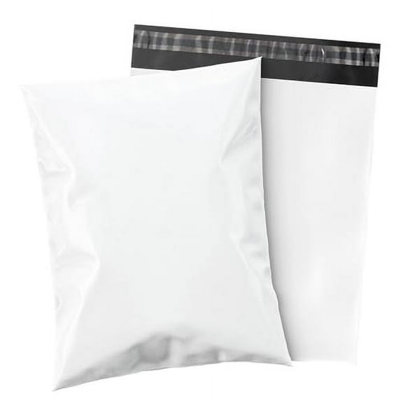 Shop4Mailers 14.5 x 19 Glossy White Plastic Self Seal Poly Mailer Flat Bags Waterproof Shipping Envelope 2 Mil for Apparel, Clothes, Shirts, Books – Permanent Adhesive Seal (1000 P