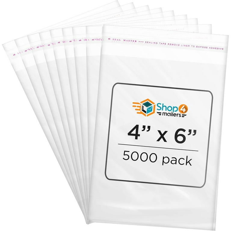 Shop4Mailers 4x6 inches Cellophane Clear Resealable Self Seal Gift