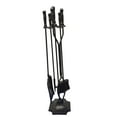 thumbnail image 1 of Shop4Omni Black Wrought Iron Fireplace Fire Pit Toolset - 5-piece Tool Set, 1 of 9