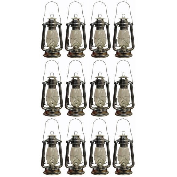 Shop4Omni Silver Hurricane Kerosene Oil Lantern Emergency Hanging Light/Lamp - 12 Inches 12