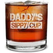 Shop4ever Daddy's Sippy Cup Engraved Whiskey Glass Promoted To Daddy New Dad (11oz.)