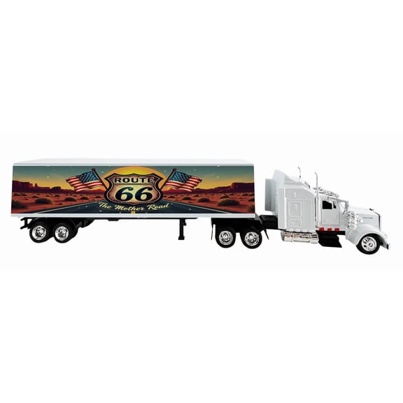 Shop72 Kenworth 1:43 Scale Route 66 Diecast Truck - Collector's Edition Model with Detailed American Flag Design - Route66 The Mother Road