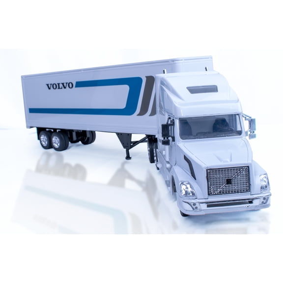Shop72 Volvo VN-780 Semi Truck Toy 1:32 Scale Diecast Truck with Trailer – Long Hauler Big Toy – 18 Wheeler Diecast Toys – Volvo Truck Gift for Truckers and Collectors