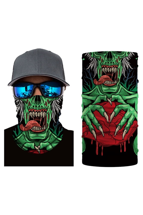 ShopINess Skull Neck Gaiter Snood – Multifunctional Bandana & Balaclava for Motorcycle, Ski, Snowboard, Sports & Halloween