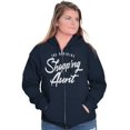 thumbnail image 1 of Shopaholic Aunt Cute Cool Fun Auntie Womens Plus Size Graphic Zipper Hoodie Brisco Brands 2X, 1 of 6
