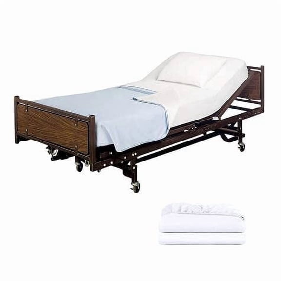 2 Pack Fitted Hospital Bed Sheets with Elastic All Around for a Perfect Fit - Cotton Rich Soft Knitted Jersey Sheet, 36” x 84” x 12”