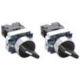 thumbnail image 1 of Shopcorp - 2 Position Maintained Selector Rotary Switch - Waterproof Self-Lock Switch, 22mm Mounting Hole, NO/NC Control Function, 220VAC Voltage and 10A Contact Current - XB2-BD25 Model (2 Pack), 1 of 7