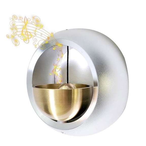 Shopkeepers Bell Door Chime for Entry, Silver Aluminum Brass, 7.2cm, Magnetically Attached