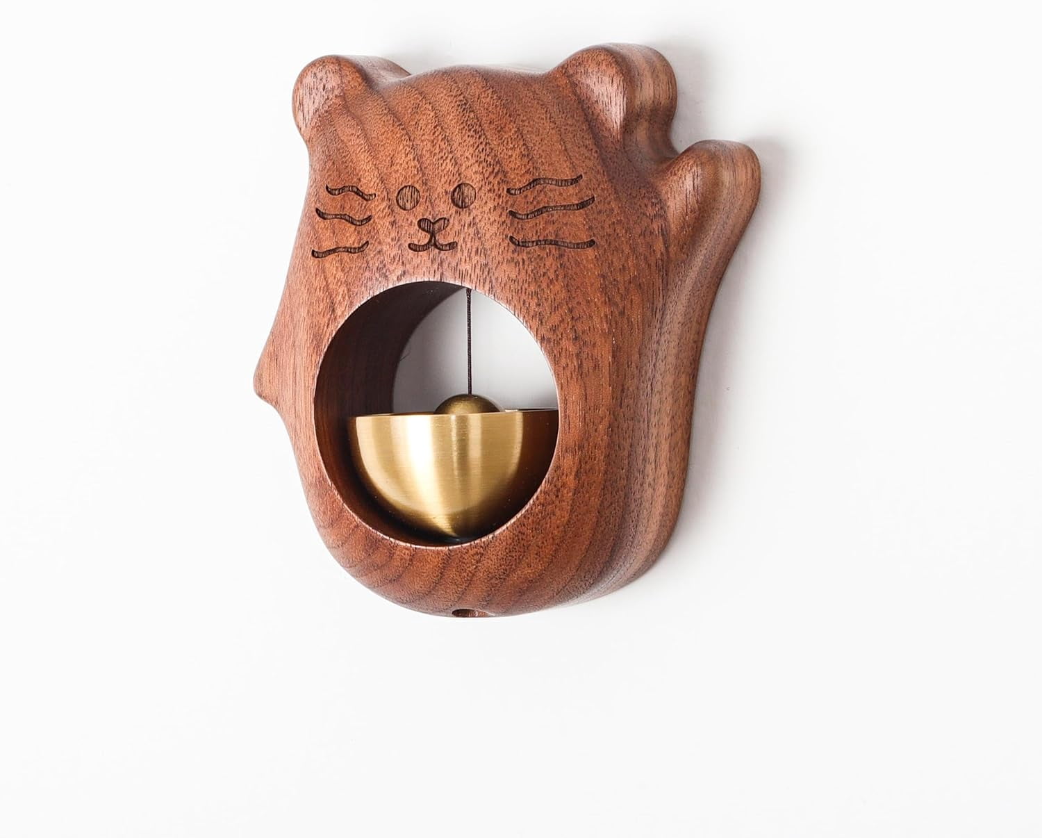 Shopkeepers Bell - Magnetic Attached Doorbell for Door Opening - Unique Office Ornament and Hanging Decoration for Business Entrance, Fridge Sticker and Barn Door (Golden Teak)