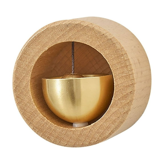 Shopkeepers Bell for Door Opening, Magnetic Wood Doorbell with Brass for Entrance, Wall, Store, Wardrobe, Fridge E