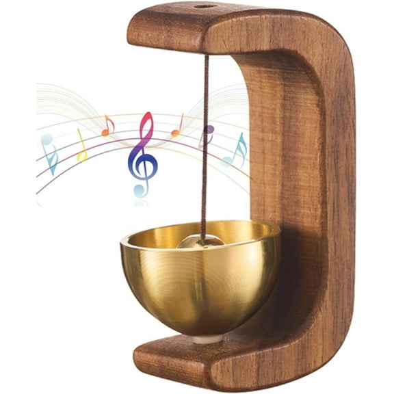 Shopkeepers Bell for Door Opening Wood Doorbell with Brass Bell Door Chime for Entrance, Wall, Store, Wardrobe, Fridge