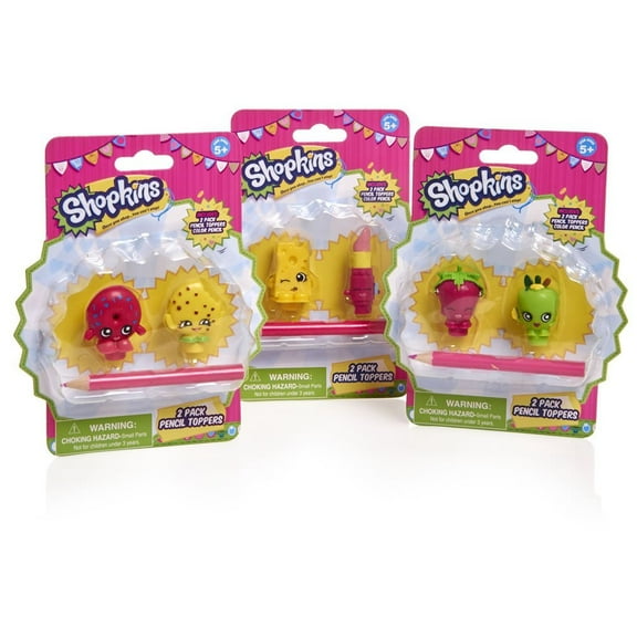 Shopkins 2-Pack Mini Figure Pencil Toppers Assortment. - Party Supplies