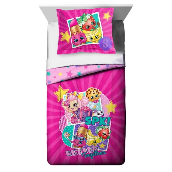 Shopkins "Better Together" Twin and Full Comforter and Sham Set