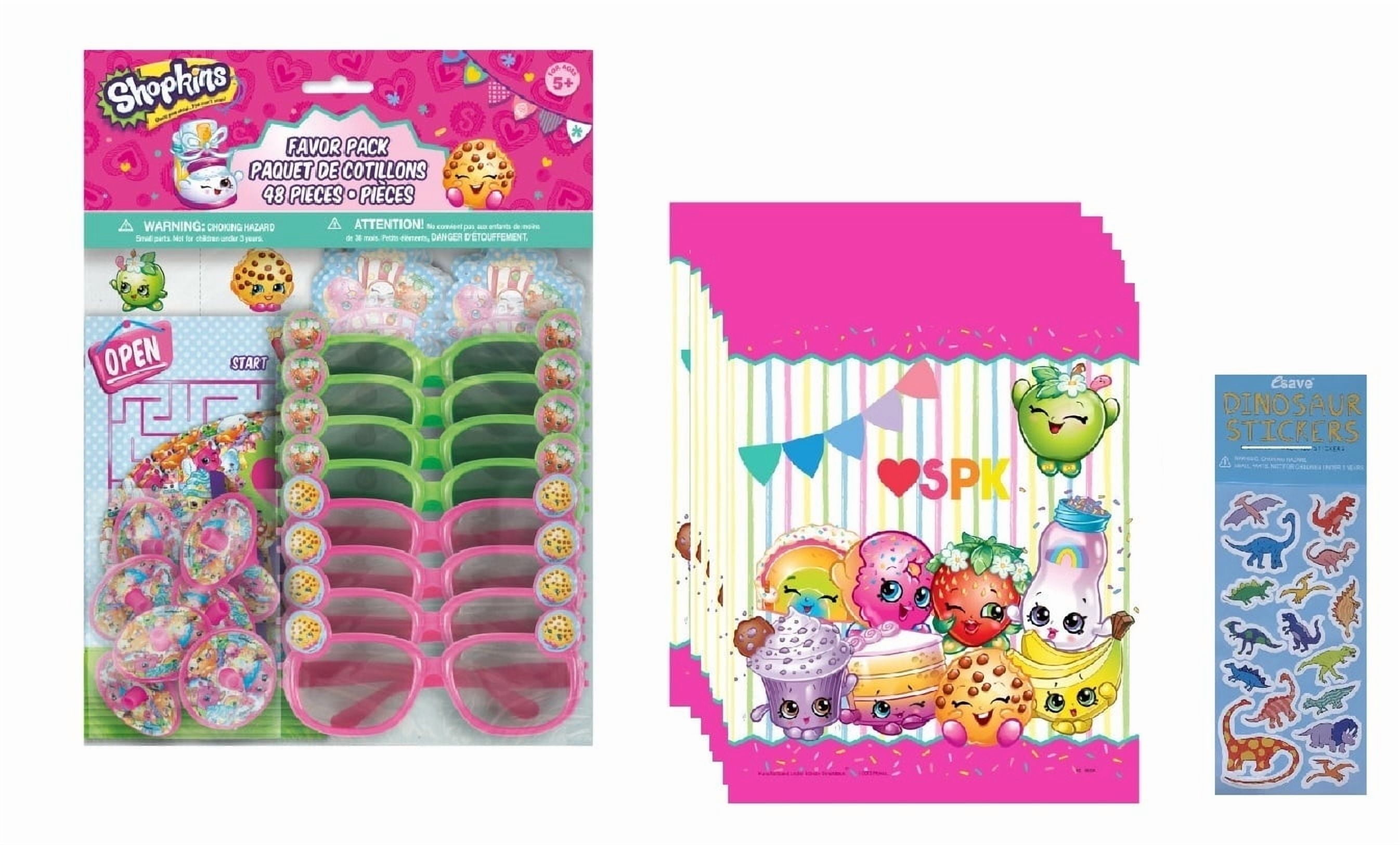 Shopkins Birthday Party Supplies Favor Bundle Pack includes 48 Piece Party Favor Pack and 8 Party Favor Loot Bags