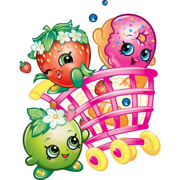 Shopkins Characters in a Basket Cake Topper Edible Frosting Image 1/4 Sheet