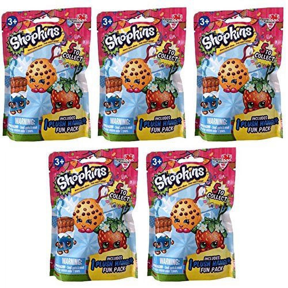 Shopkins Collectible Plush Hangers Series 1 5 PACK LOT (5 Plush