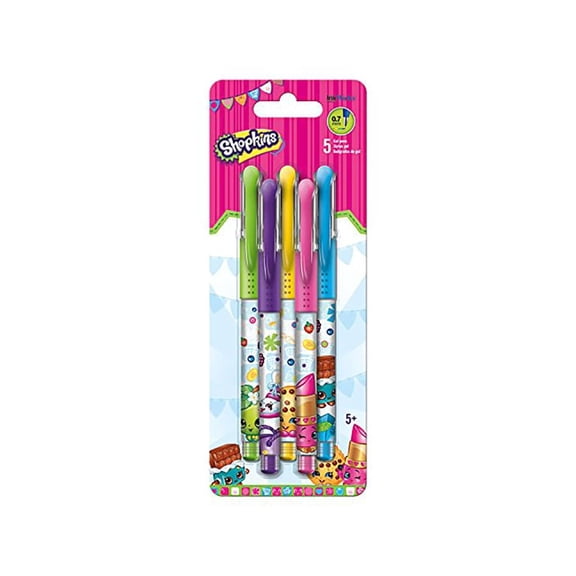 Shopkins Colored Gel Pens, 5 Pack