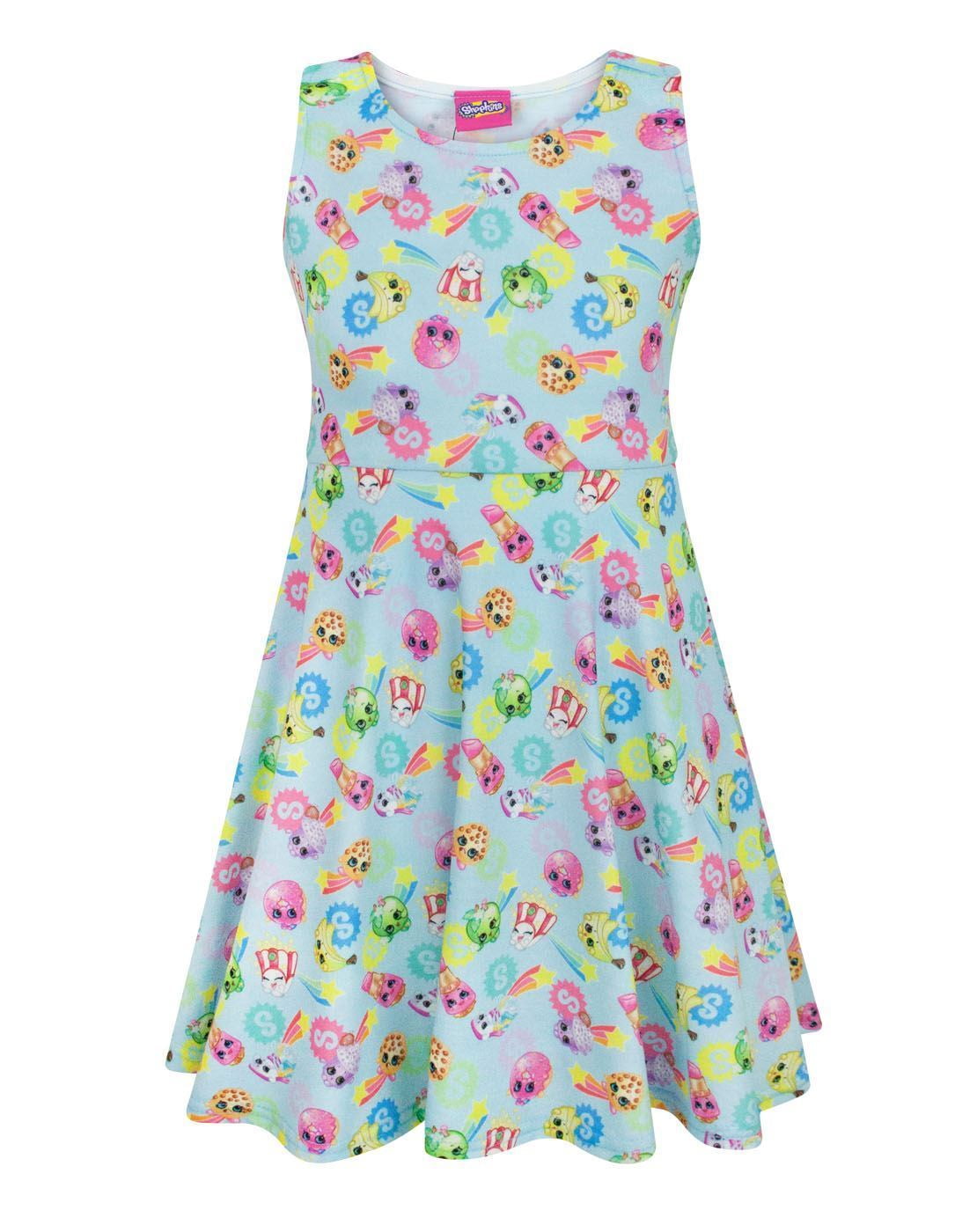 Shopkins Girls Blue Short Sleeve Skater Dress - Walmart Business Supplies