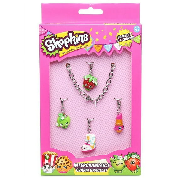 Shopkins Girls Interchangable 4 Charm Bracelet