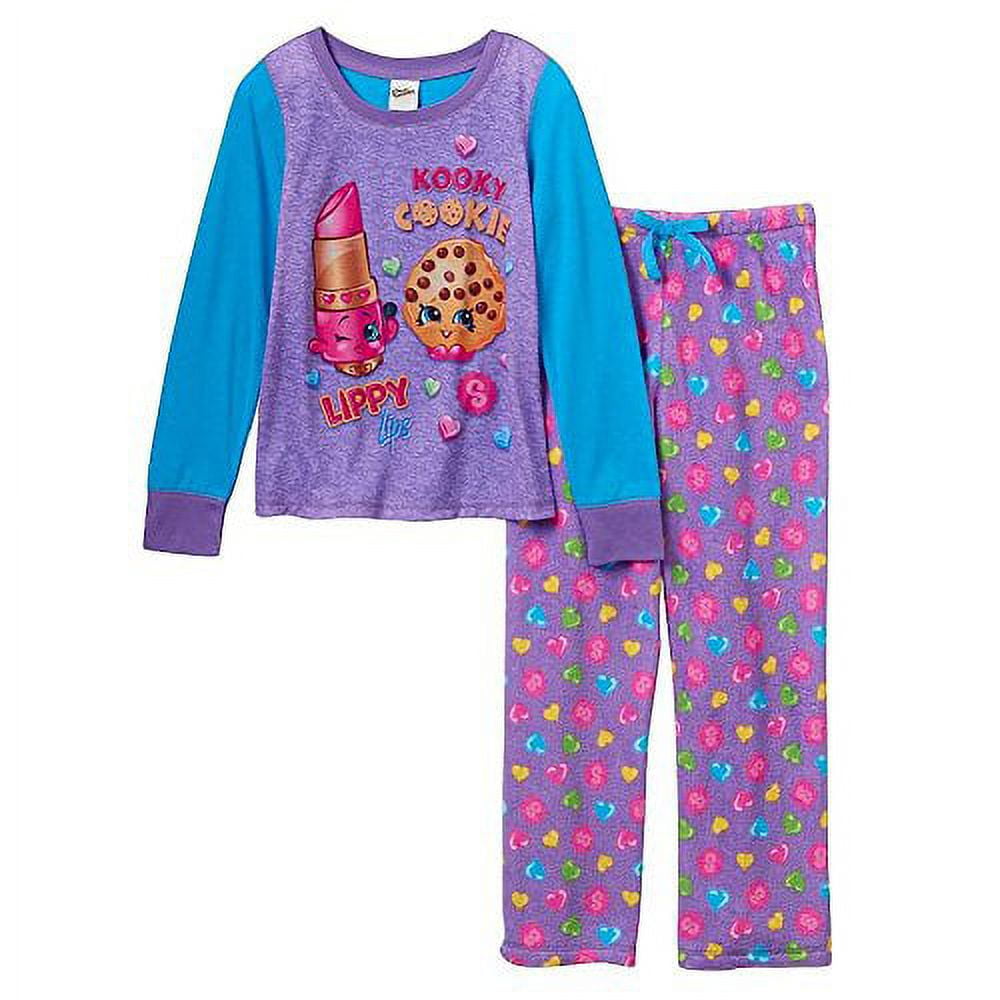 Shopkins Girls Pajama Set 2 Pc Lippy Cookie Shirt and Pants 6 Walmart