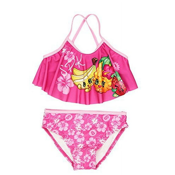 Shopkins Girls Swimwear Swimsuit (6X, Pink SPK Bikini)
