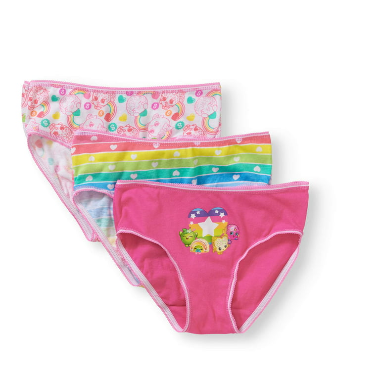 Shopkins, Girls Underwear, 3 Pack Rainbow Blue Brief Panties (Little Girls  & Big Girls)