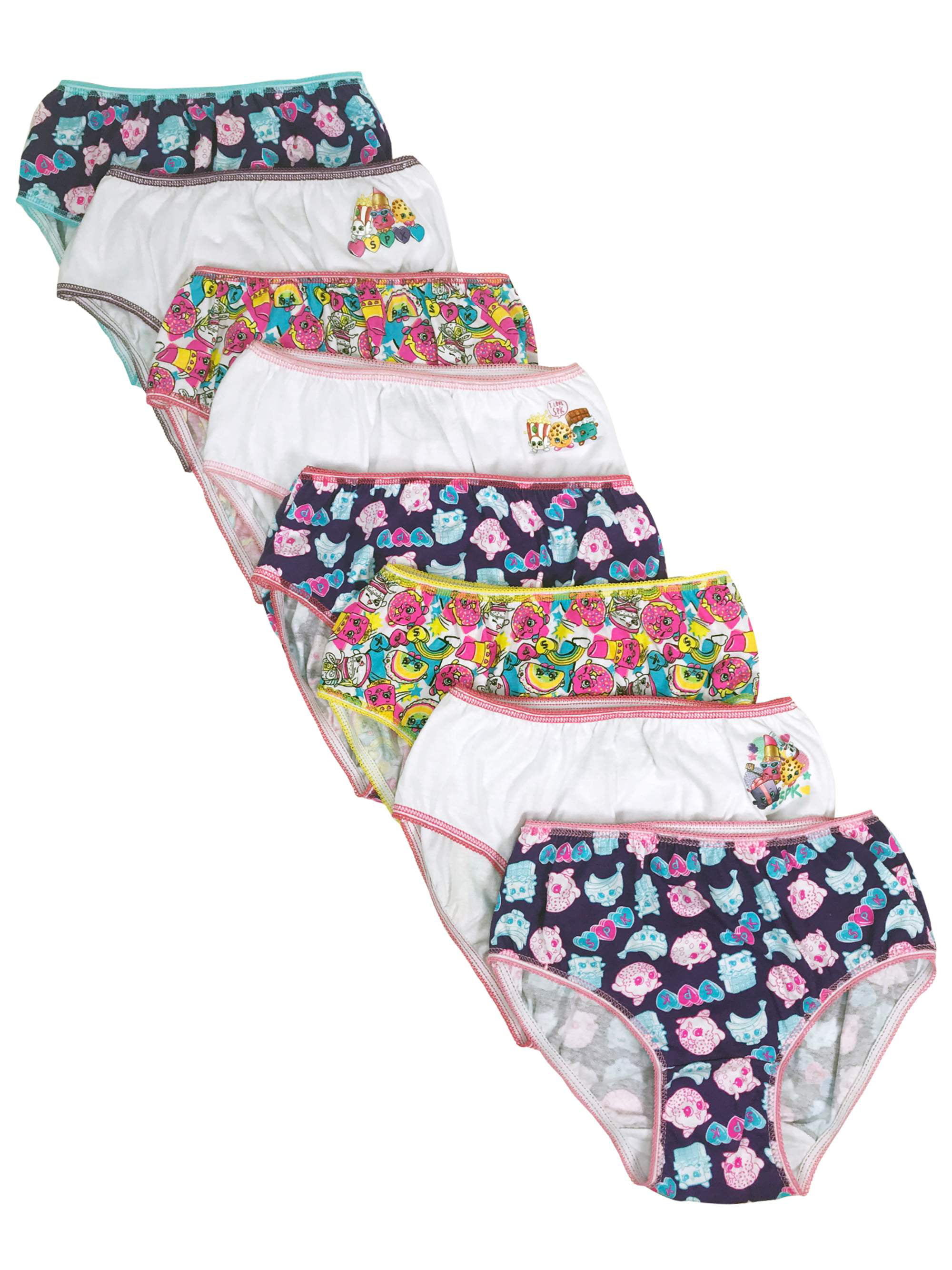 Shopkins, Girls Underwear, 7+1 Bonus Pack Panties (Little Girls