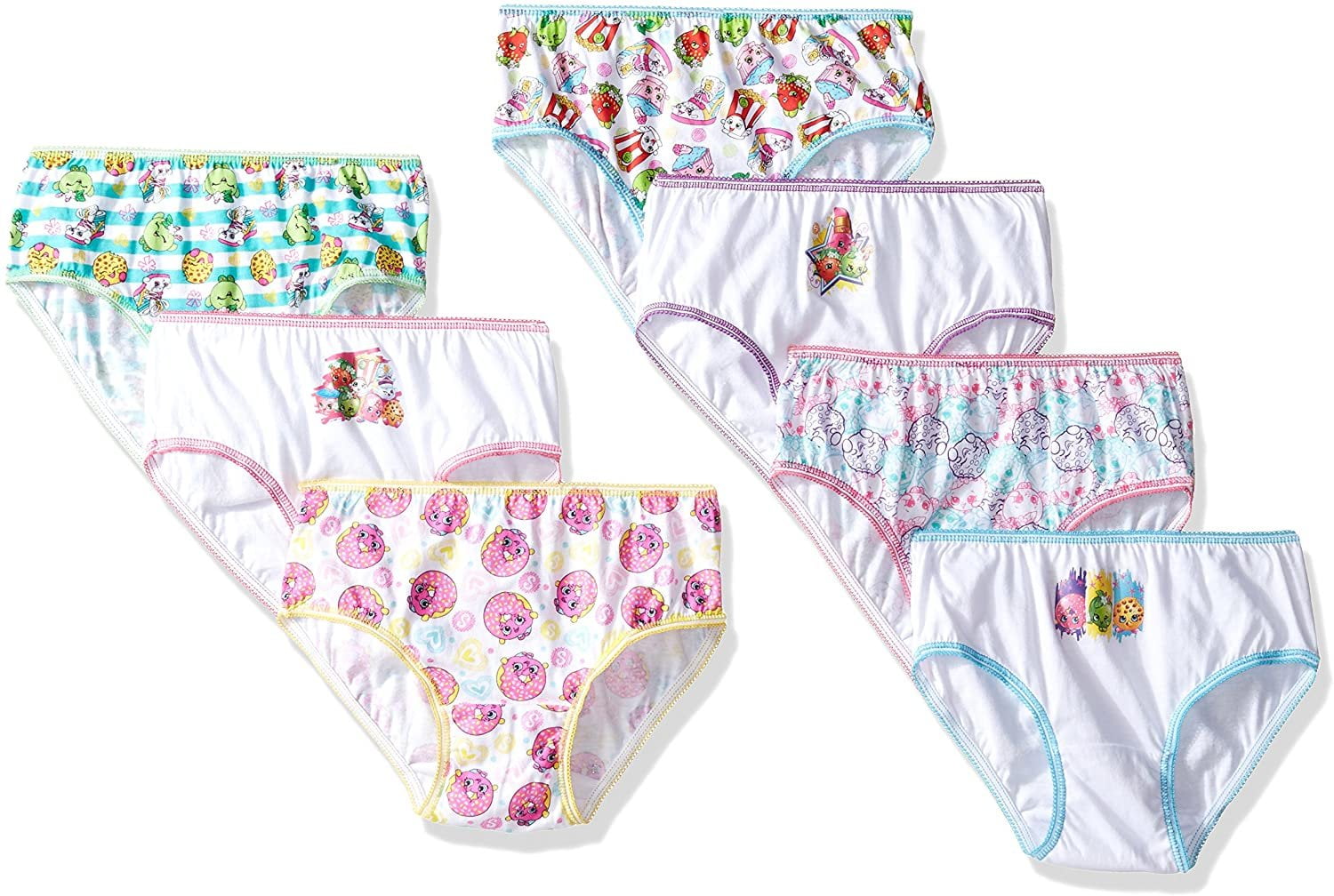 Shopkins Little Girls Underwear, 7 Pack, Sizes 4-8