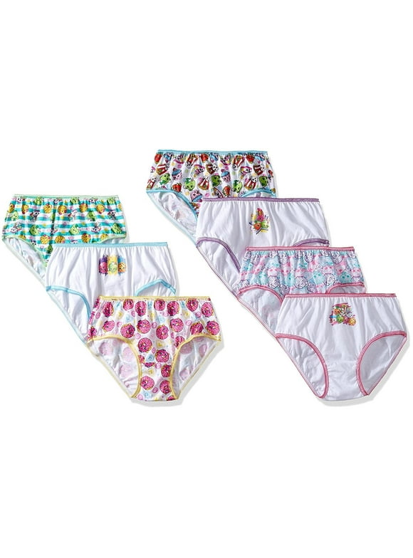 Shopkins Little Girls Underwear, 7 Pack, Sizes 4-8