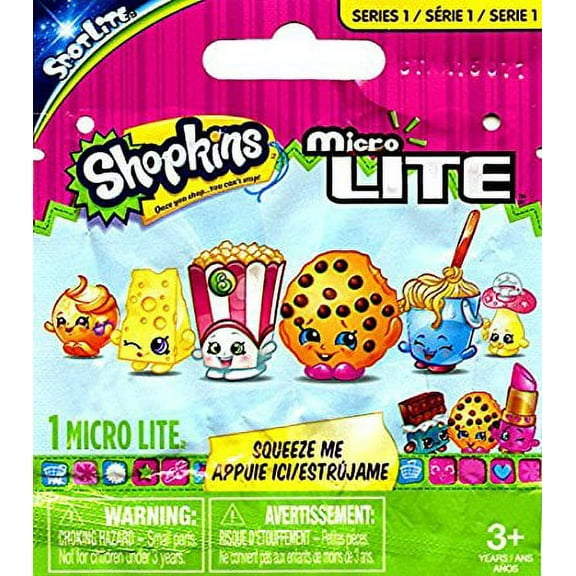 Shopkins Micro Lite Series 1 Foil Bag with 1 Random LED Light Mini Figure