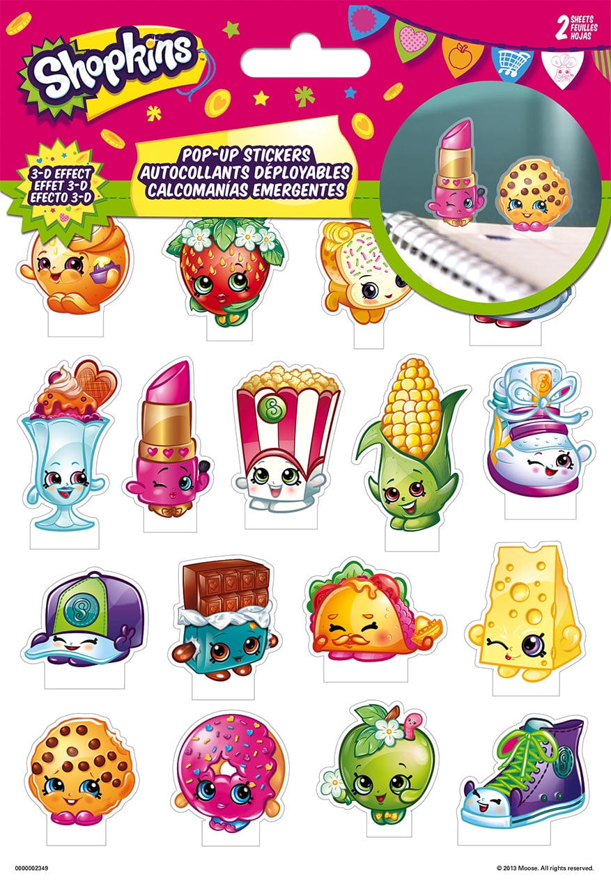 Shopkins Pop Up Stickers - 2 Sheet