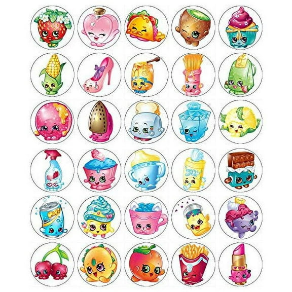 Shopkins Random Cupcake Toppers Edible Paper Image