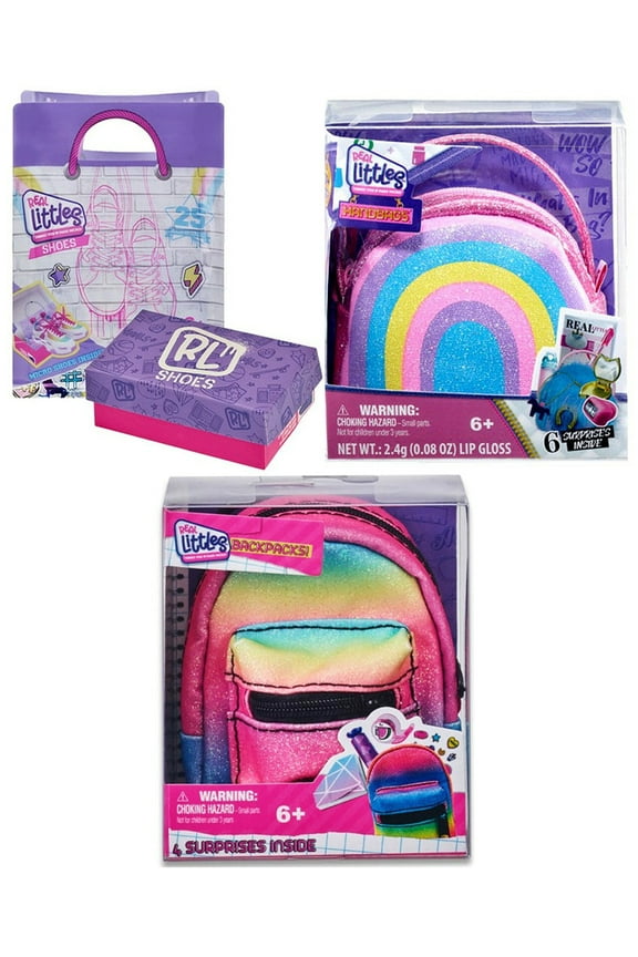 Shopkins Real Littles Sneakers, Handbag & Backpack (Bundle of 3 Mystery)
