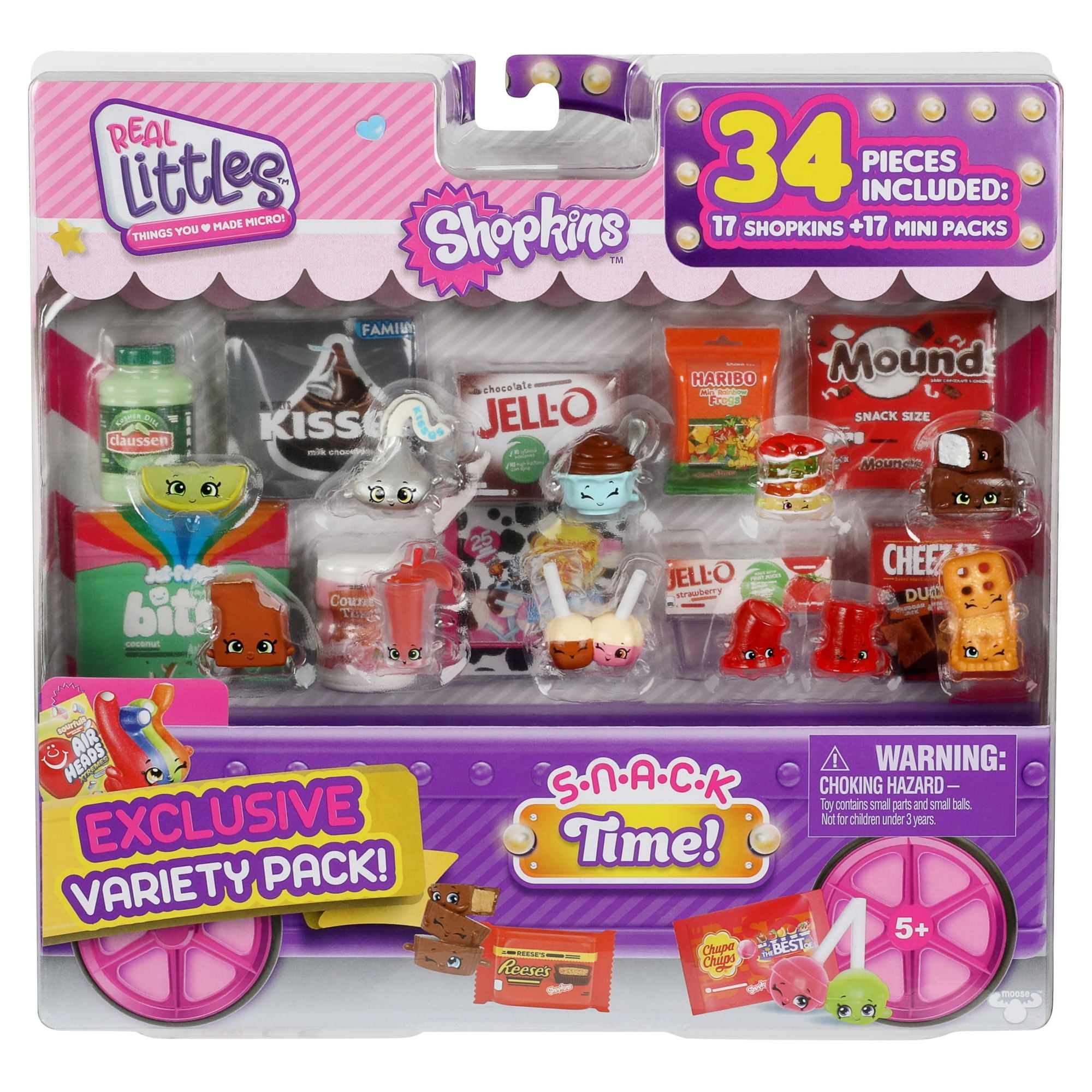 Shopkins Real Littles, Mini Pack 2 Shopkins Plus 2 Real Branded Mini Packs,  4 Total Pieces, Collectables, Colors and Styles May Vary, Girls, Ages 5+