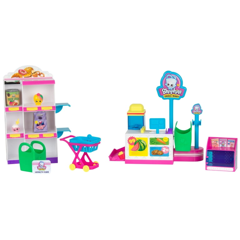 Shopkins S10 Pick N Pack Small Mart Playset with 2 Exclusive Shopkins and 2 Mini Packs Walmart