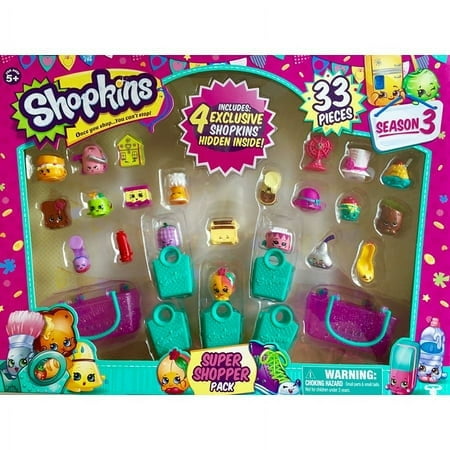 Shopkins Season 3 Super Shopper Pack, Includes 4 Exclusive Shopkins Hidden In...