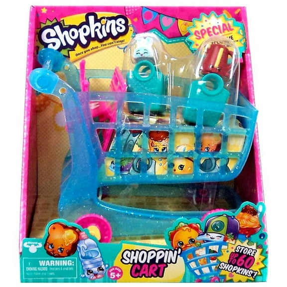 Shopkins Series 3 XL Shoppin' Cart Playset, Bright Blue with Pink Accents