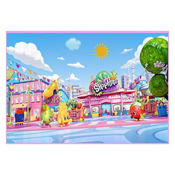 Shopkins Shopping Fruit Edible Frosting Image Cake Topper 1/4 Sheet ABPI05229