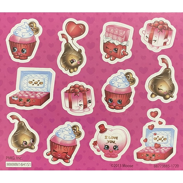 Shopkins Valentine Stickers 3 Sheets - Walmart.com