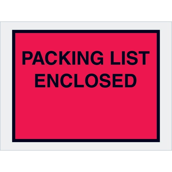 Shoplet Select 4 1/2 x 6 Red Packing List Enclosed Envelopes