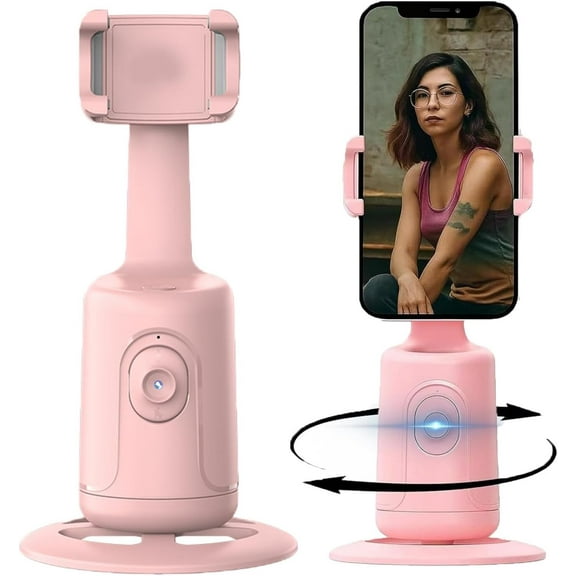 Shoplyhube Smart Ai Facial Recognition Phone Tripod, Auto Face Tracking Tripods 360 Rotation with Stand, Camera Stand with Remote and Gesture Control, for Live Vlog,Video,Content Creator (Black)