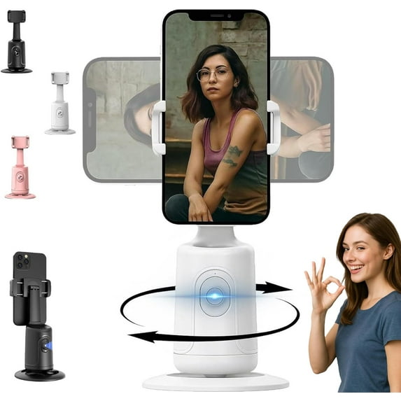 Shoplyhube Smart Facial Recognition Phone Tripod with 360° Automatic Face Tracking is perfect for vlogging, video shooting, and content creation.