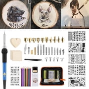 Shopmall 55 Pcs Pyrography Tool Set Wood Burning Kit For DIY Pyrography Woodworkers Beginners School Arts Crafts Home Designs