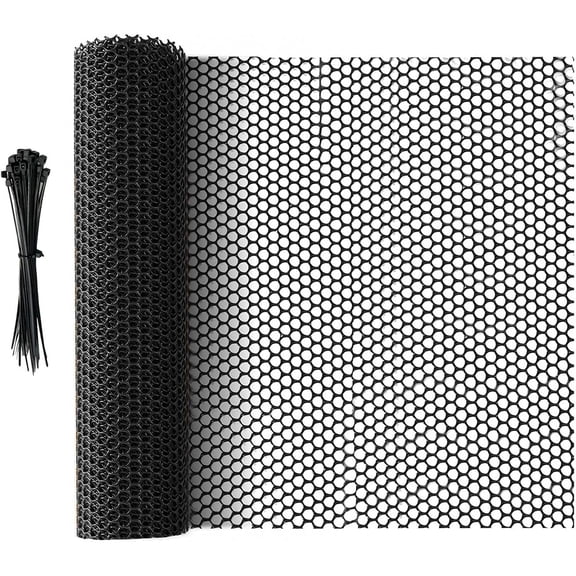 Shopmall Black Mesh Fence Barrier Netting 10FT Chicken Mesh Durable and Lightweight Fencing Roll, Safety Garden Netting for Deer, Garden, Yard, Swimming Pool, Silt, Lawn, Rabbits, Poultry, Dogs